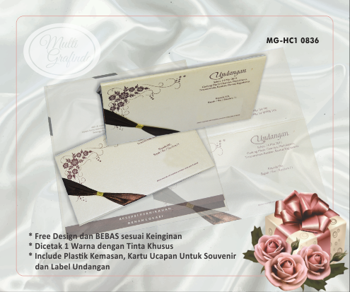Cetak Undangan Hardcover 1 Warna 21x11,5 cm